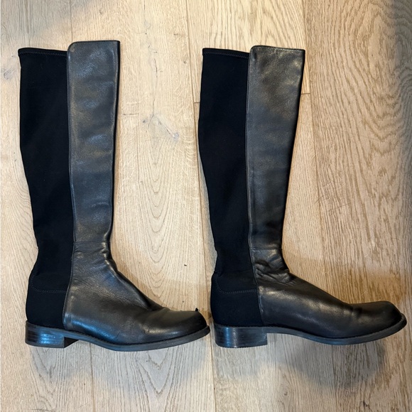 Stuart Weitzman Black Knee-High 50/50 Boots - Picture 1 of 6